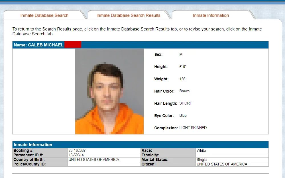 A screenshot of an offender's details from the New River Valley Regional Jail Lookup search results displays information such as mugshots, full name, individual identification and more.